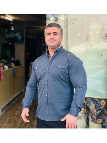 پیراهن کتان سنگ شور کد 1337
